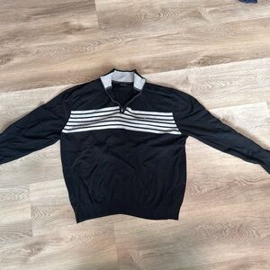 Nautica Black and Gray Zip-Up Sweater